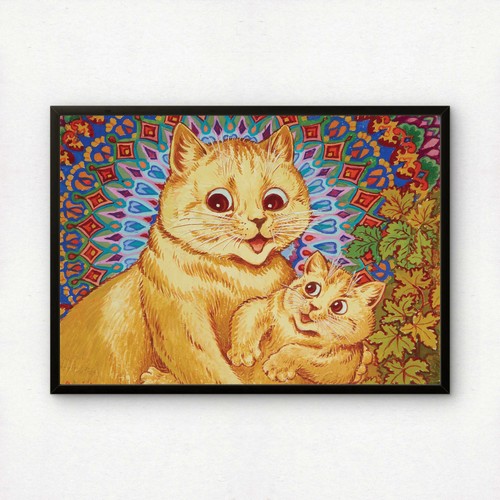 Louis wain mother cat with - cat,