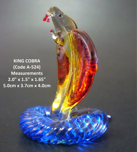 Miniature glass king cobra - miniature,