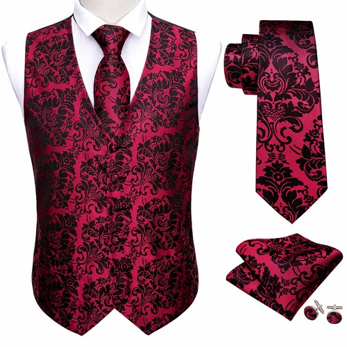 Mens waistcoat burgundy - waistcoat, red
