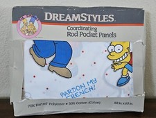 Bart Simpson Simpsons Curtain Set Rod Pocket Panels. VTG DreamStyles. New in Pkg