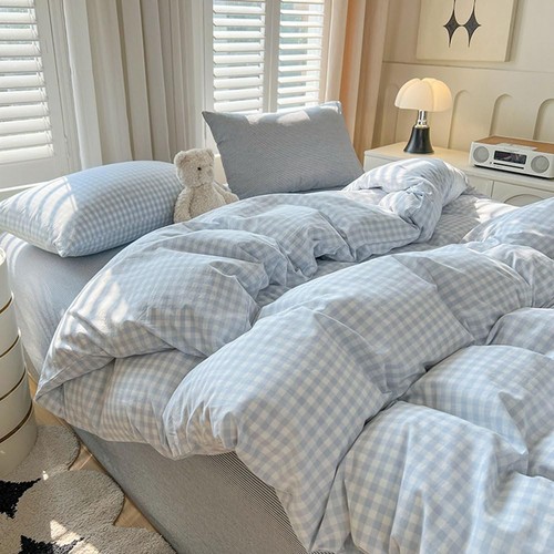 Gingham duvet cover twin size - gingham,