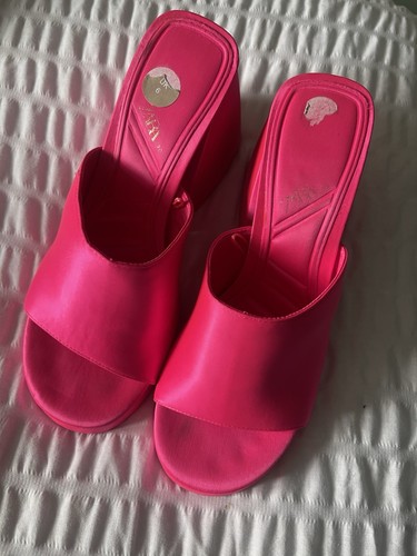Zara bright pink - pink, satin