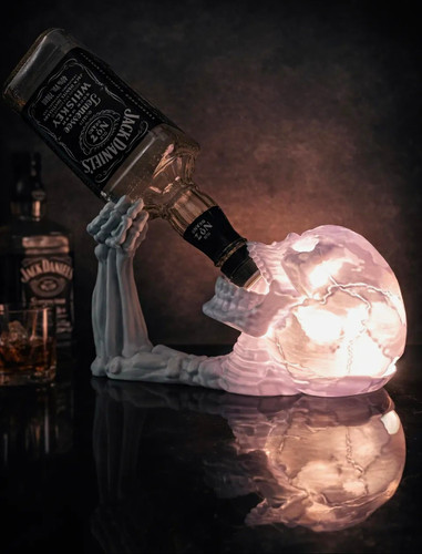 Skull bottle holder led - skull, table