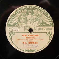 Rare Opera 78rpm VICTOR MAUREL on FONOTIPIA "Serenata" (Don Giovanni) & "Ninon"