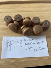 8x Small Wooden Drawer Knobs Diameter 30 mm