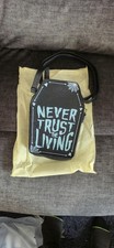 Never Trust The Living Coffin Purse Gothic Halloween Crossbody Handbag NEW