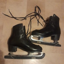 WIFA  Black Ice Skating Boots UK Size 6.5 With Bauer Blade Guards/covers
