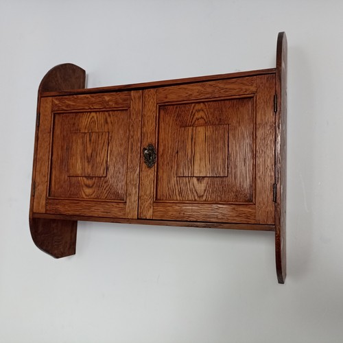 Vintage oak wall cupboard - wall,