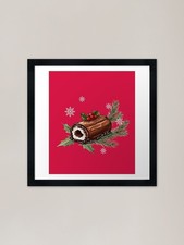 Christmas Yule Log Framed Art