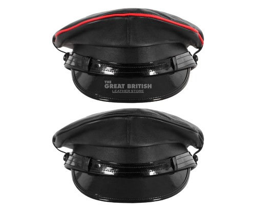 Genuine leather black red - black, trim