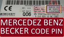 Mercedes Benz Lost Codes Unlock BECKER ALPINE AUDIO 10 CD radio Code Unlock Pin