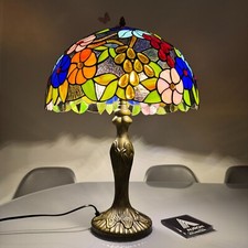 Multicolor Tiffany Table Lamp Dragonfly Style Handmade 16 inch Stained Glass UK