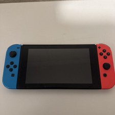 Nintendo Switch Console Only 32GB Blue & Red No ThumbGrips Tested Okay Condition