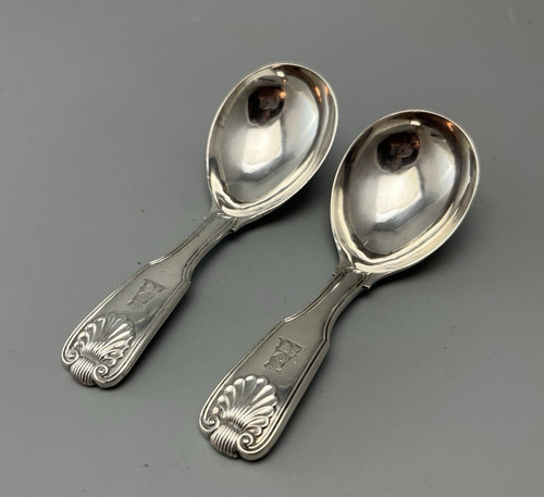 Pair crested silver - a, caddy
