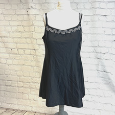 Magisculpt Womens Black Swim Dress Swimsuit Swimming Holiday Size 30