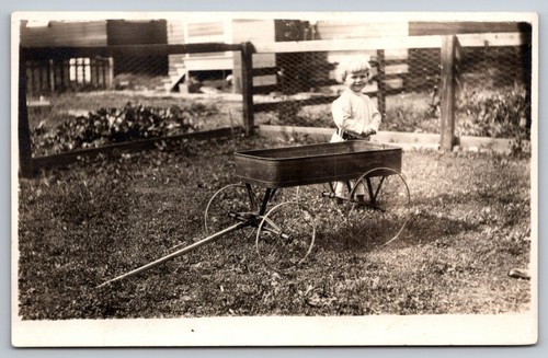 Antique rppc little boy with - antique,