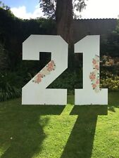 GIANT WOODEN (plywood) NUMBERS 21 BIRTHDAY DECORATION SIGN PARTY 6ft Approx