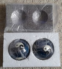AVON COSMETICS FENG SHUI CHIME BALLS WITH YIN YANG DESIGN & TRAY
