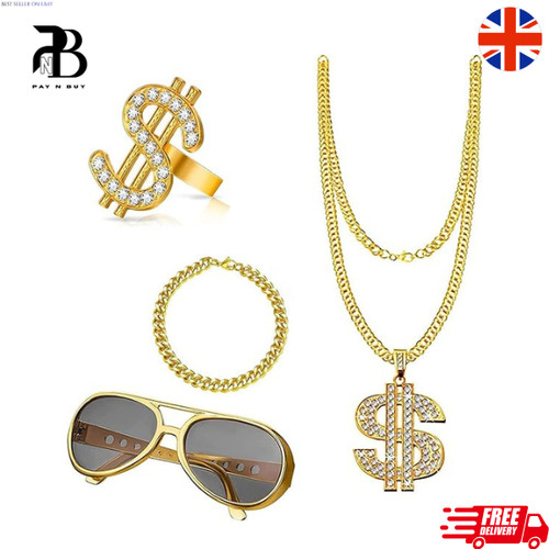 4pcs gold digger costume - gold,
