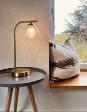 Gold Table lamp with Glass
