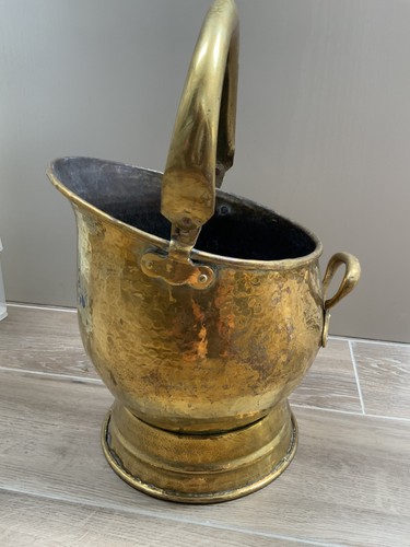 Vintage brass coal scuttle - vintage,