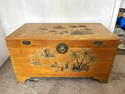 Vintage chinese carved camphor - chinese,