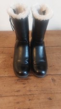 Graceland BIKER STYLE Ladys Fur Lined Size 4.5 Black Boots