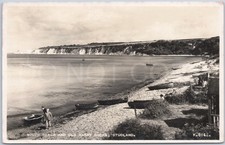 RPPC Vintage Postcard Studland South Beach England Boats