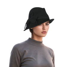 Trilby Hat for Women - 100% Wool Elegant Ladies Winter Vintage Cloche Cap