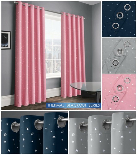 Thermal blackout curtains pair - blackout,