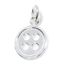 Button small sterling silver