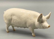 RARE PORCELAIN BESWICK CHAMPION WALL  QUEEN 40 SOW PIG FIGURE EAR RESTORED