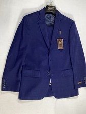 Mens P And L Blue Two Tone Window Pane Suit NEW