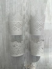 x4 Shabby Chic Mini Metal Plant Pots