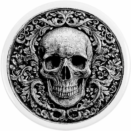 Pirate skull coin button - skull,