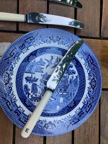 Vtg set faux bone butter - set, 5