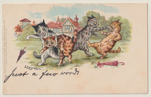 Louis wain cats postcard just - cats,