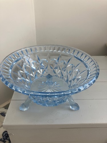 Vintage blue pressed footed - blue,