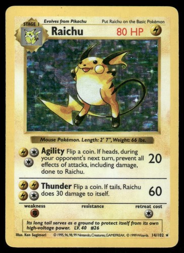 Pokemon cards raichu 102 - raichu, 14/102
