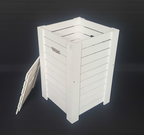 Wooden white baskets for dirty - wooden,