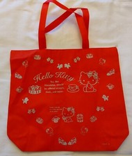 HELLO KITTY TOTE/SHOPPING/SHOULDER BAG,  RED, WITH RED HELLO KITTY CHARM ON ZIP