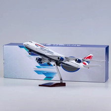 47cm B747 Boeing British Airways BA With Wheels Aircraft Plane Model Gift