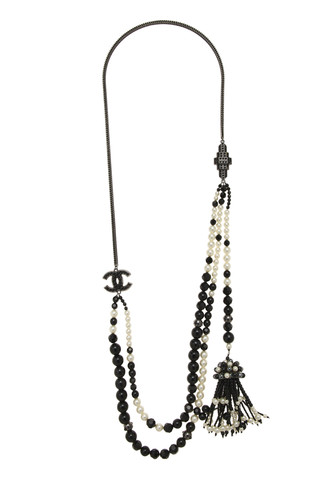 Chanel black faux pearl - chanel,
