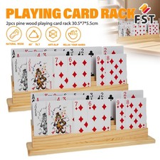 2PCS Playing Card Deck Holder - Poker Party Base Stand Rack - 3 Rows Of Slots
