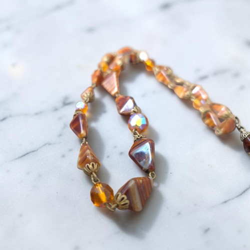 Vintage amber glass bead - vintage,