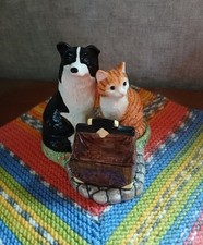 Border Fine Arts James Herriot Country Kitchen Cruet Set, Collie, Cat+ 1998, VGC