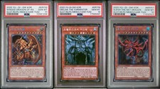 YuGiOh Complete Egyptian God Card Set 15AX-KRY Secret Rare PSA 10 Gem Mint SET