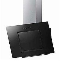 Graded Essentials ESSANG90BK 90Cm Black Curved Glass Island Hood (WL-10)