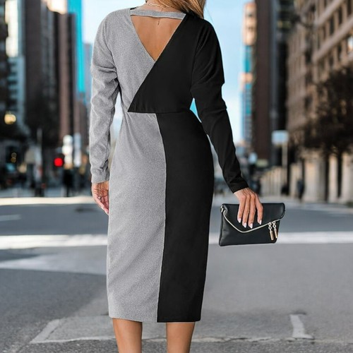 Bodycon midi dress scalloped - midi,