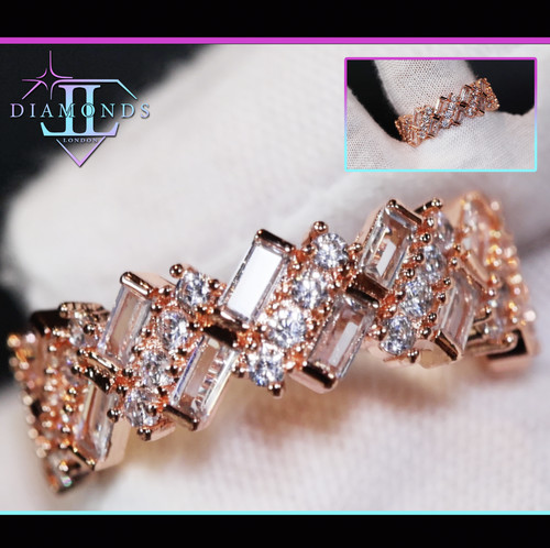 Rose gold baguette - rose, diamond